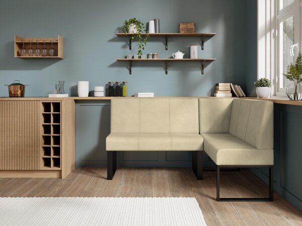 Rohová lavice Bernio 130x170 (krémová) (P). Akce -20%
