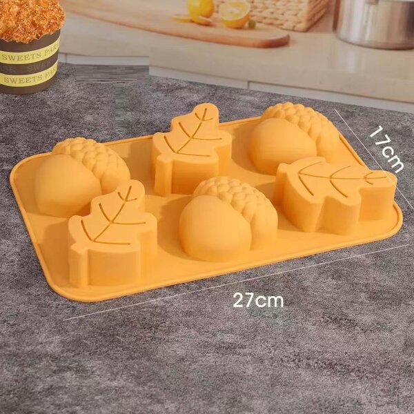 Silikonová forma na muffiny 6ks TORO 27x17cm žaludy a listy