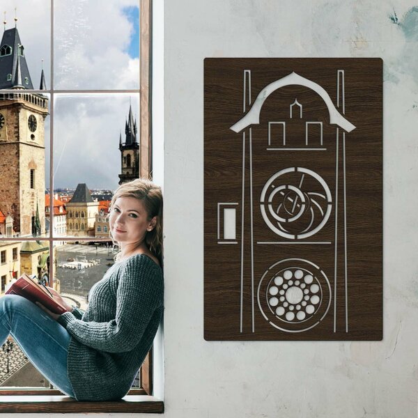 DUBLEZ | Dřevěný obraz - Orloj, Praha | Obraz