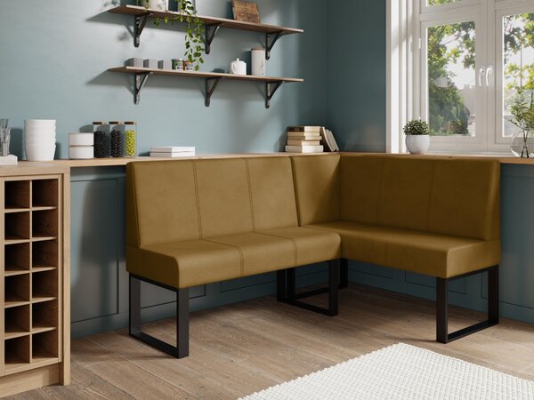 Rohová lavice Bernio 130x170 (hořčičná) (P). Akce -20%