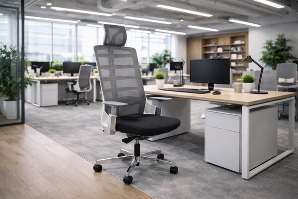Office 360 Bílá látková kancelářská židle Spin
