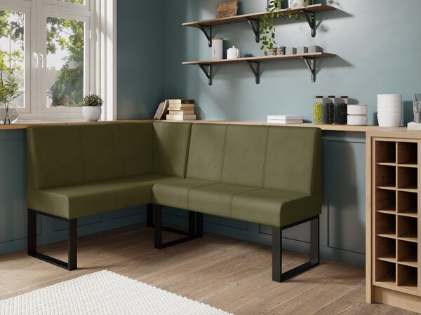 Rohová lavice Bernio 130x170 (olivová) (L). Akce -20%