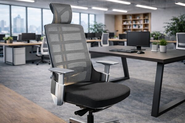 Office 360 Černá látková kancelářská židle Spin