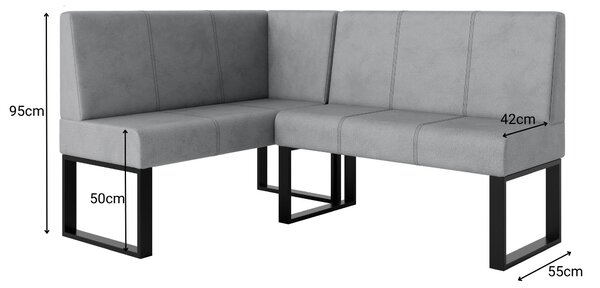 Rohová lavice Bernio 130x170 (šedá) (L). Akce -20%