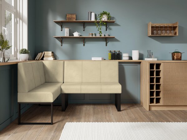 Rohová lavice Bernio 130x170 (krémová) (L). Akce -20%