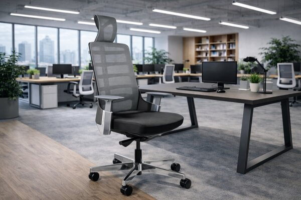 Office 360 Černá látková kancelářská židle Spin