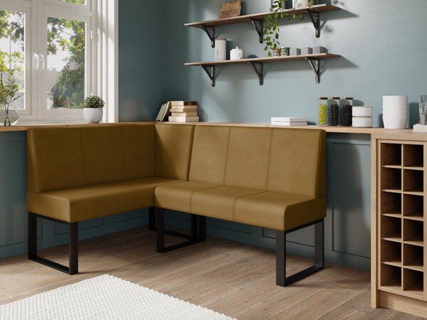 Rohová lavice Bernio 130x170 (hořčičná) (L). Akce -20%