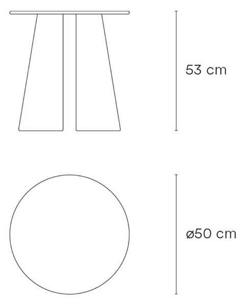 Modrý kulatý odkládací stolek Teulat Cep 50 cm