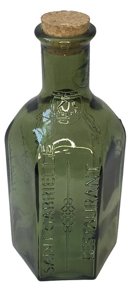 Skleněná lahev s korkovým uzávěrem - zelená /J