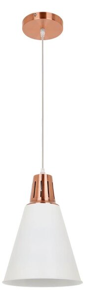 Klausen KL 6237 - Lustr na lanku SHADE 1xE27/15W/230V měděná/bílá