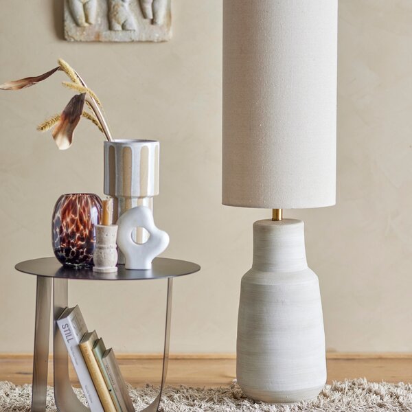 Bloomingville Bílá kameninová stojací lampa Linetta 113 cm