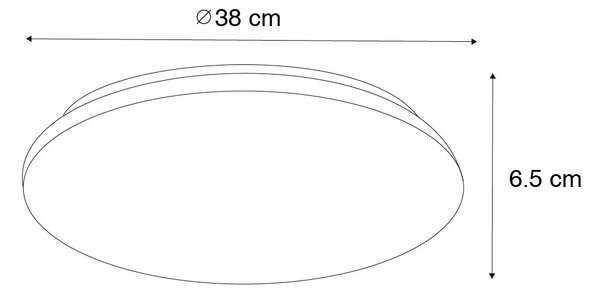 Chytré stropní svítidlo bílé 38 cm hvězdicový efekt včetně LED s dálkovým ovládáním - Extrema