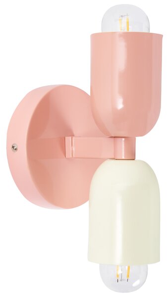 Sada 2 nástěnných lamp TOPI Pastelově růžová Kov