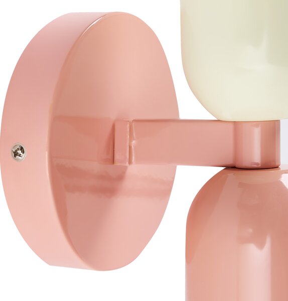 Sada 2 nástěnných lamp TOPI Pastelově růžová Kov