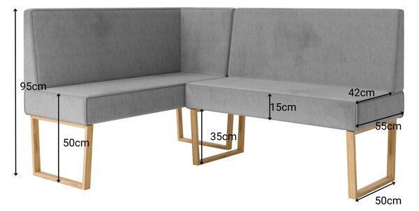 Rohová lavice Malibu 130x170 (šedá) (L). Akce -21%