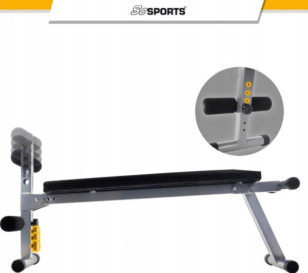 ScSPORTS Multifunkční lavice, ekokůže, černá, 120 kg