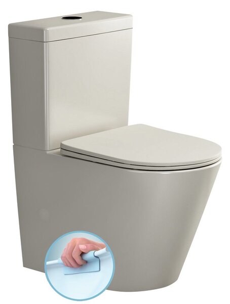 Sapho Sapho, PACO RIMLESS WC kombi mísa s nádržkou, spodní/zadní odpad, ivory, PC1012WRBE