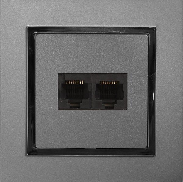 Timex Datová zásuvka 2x8 pin rámeček metal - chrom
