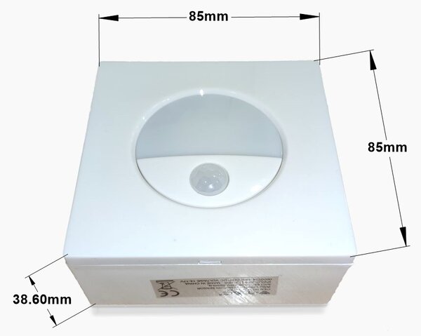 LED Solution LED vestavné světlo ke schodišti 3W čtverec s pohybovým čidlem - NEFUNKČNÍ ČIDLO 5570