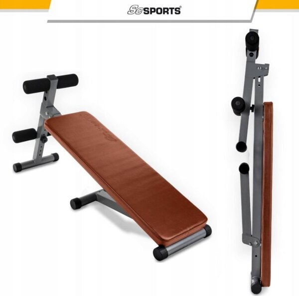 ScSPORTS Multifunkční lavice, ekokůže, hnědá, 120 kg