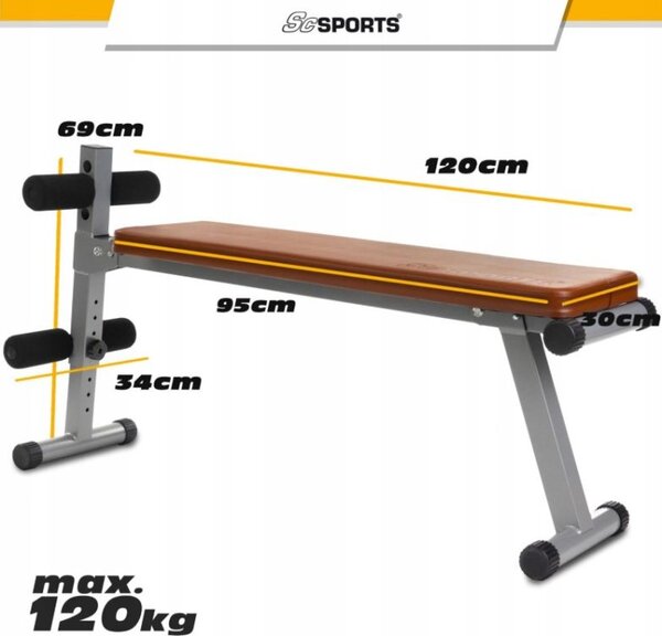 ScSPORTS Multifunkční lavice, ekokůže, hnědá, 120 kg