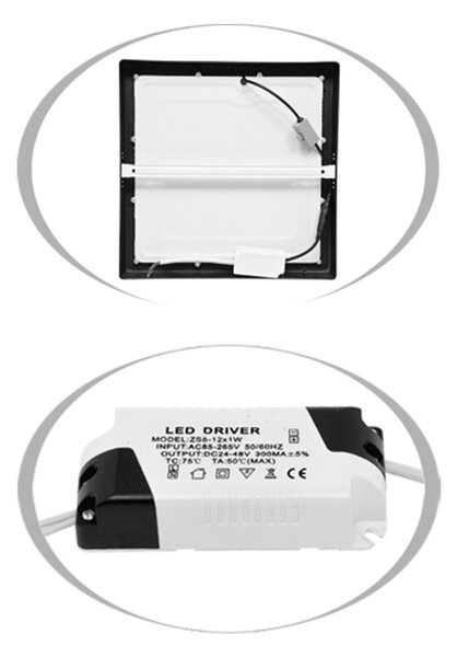 LED stropní svítidlo Ecolite RAFA 2 LED-CSQ-CCT/12W/CR černá