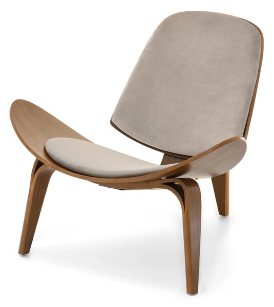 Designové křeslo DAHL - ořech / béžové