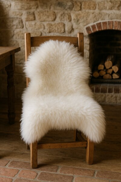 ARCTIC FUR Ovčí kůže dlouhá vlna, bílá 100% příroda