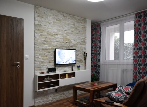 Kamenný obklad, kvarcit IVORY 15x60 cm
