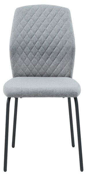 Jídelní židle Casadolce NATENA, sada 4 kusů, světle šedá, 46,5x56x92 cm, čalouněná, ergonomické opěradlo, kovové nohy