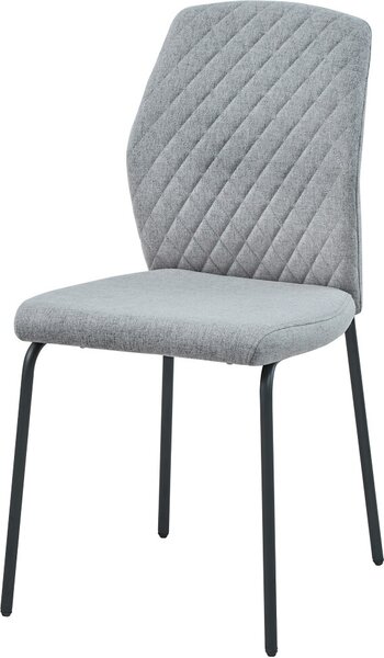 Jídelní židle Casadolce NATENA, sada 4 kusů, světle šedá, 46,5x56x92 cm, čalouněná, ergonomické opěradlo, kovové nohy
