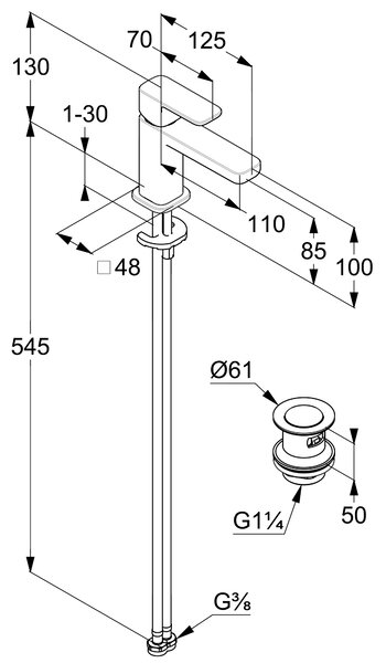 Kludi Renon umyvadlová baterie stojící chrom 422660575