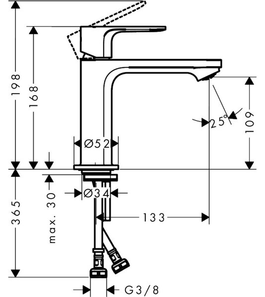 Hansgrohe Rebris S umyvadlová baterie stojící černá 72520670
