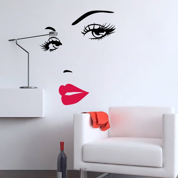 Živá Zeď Samolepka Dívčí tvář Art styl