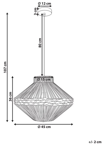 Závěsná lampa RABACCA Papírové lano Přírodní