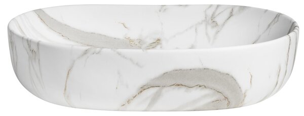 Sapho Sapho, CALEO keramické umyvadlo na desku 60x42cm, bianco carrara, CA590BC