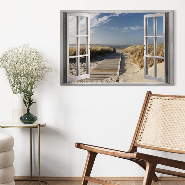 Obraz Okno: výhled na pláž