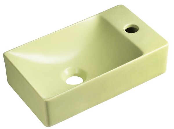 Sapho Sapho, MARGITHA keramické umyvadlo 38x22cm, otvor pro baterii vpravo, pistáciová, MGT38223