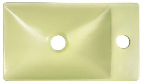 Sapho Sapho, MARGITHA keramické umyvadlo 38x22cm, otvor pro baterii vpravo, pistáciová, MGT38223