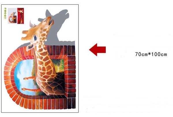 Živá Zeď Samolepka Safari žirafa
