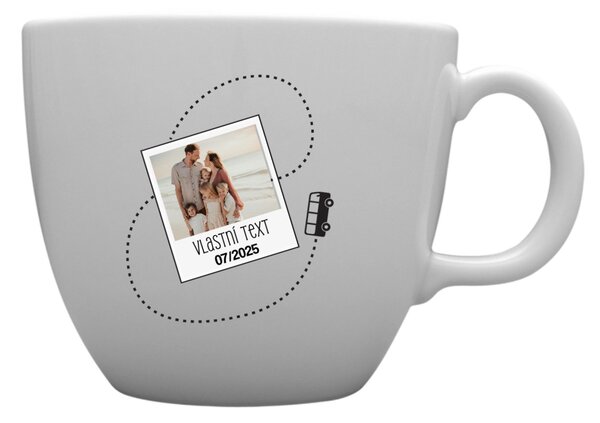 Personalizovaný MEGA XXL keramický hrnek 1000 ml s fotkou a cestovatelským motivem