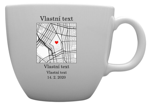 Personalizovaný MEGA XXL keramický hrnek 1000 ml s mapou
