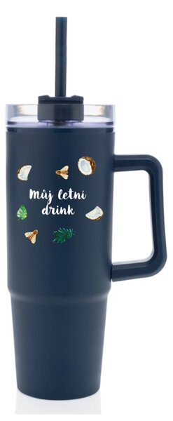 Personalizovaná cestovní termoska s průhledným víčkem s letním mixem