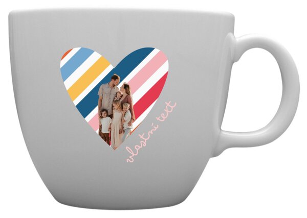 Personalizovaný MEGA XXL keramický hrnek 1 000 ml s výřezem fotky na podkladu