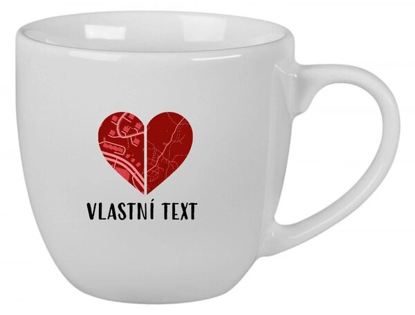Personalizovaný keramický hrníček 400 ml - Dvě místa, jedno srdce