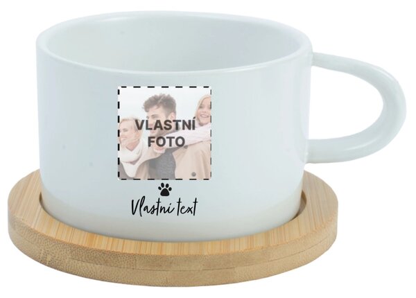 Personalizovaný keramický hrníček "MAKRONKA" s fotkou mazlíčka a textem