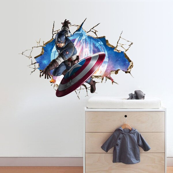 Živá Zeď Samolepka Kapitán Amerika Avengers