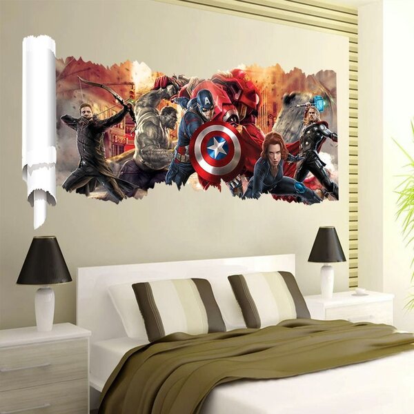 Živá Zeď Samolepka Tým Avengers