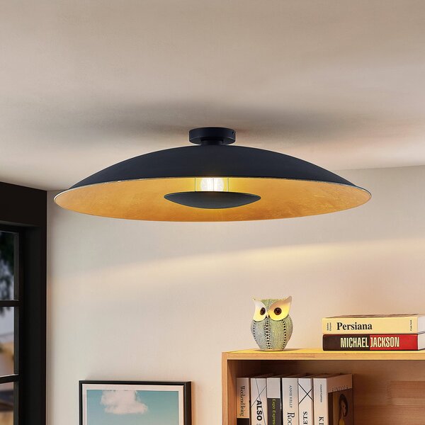 Stropní Lampa Lindby, Narisara, stmívatelné, Černá, Obývací pokoj, Kov, Moderní