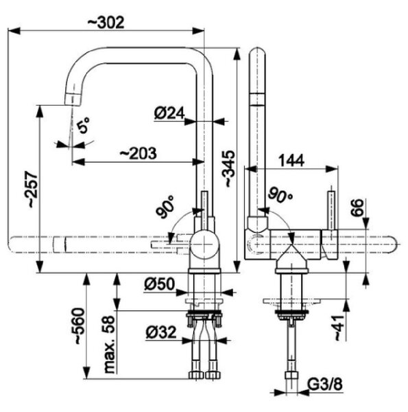 KFA Armatura Theta II kuchyňská baterie stojící inox 6823-915-22